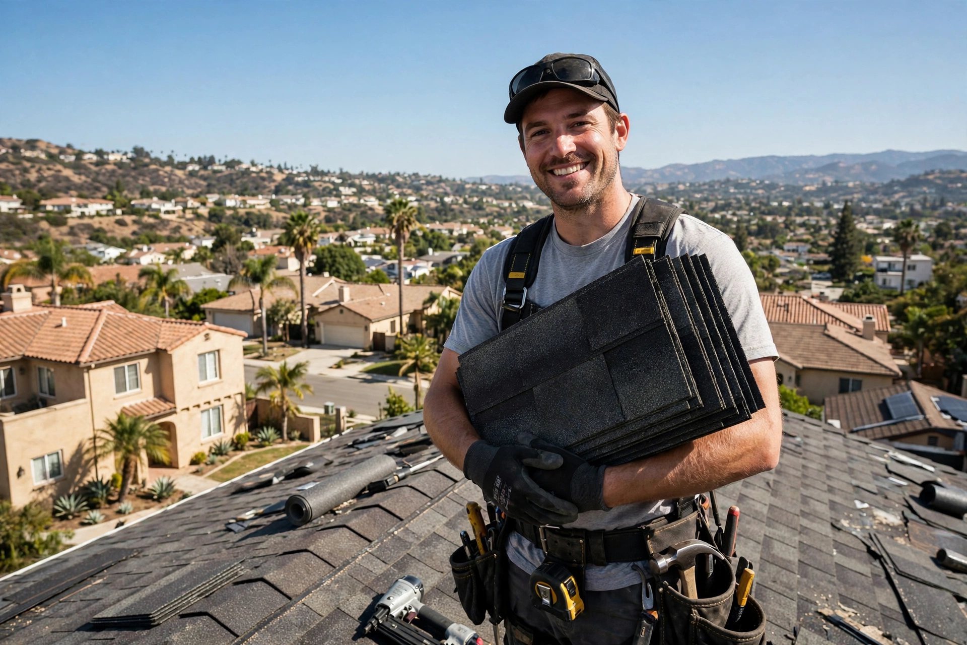 Friendly roofing crew from Roof Replacement Experts in Colton, CA
